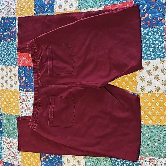 3 for $10 🍷 Twenty Second Burgundy Moto Leggings | High Waist Stretch L - Picture 3 of 4